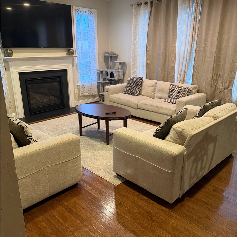 Elegant Cream Sofa Set